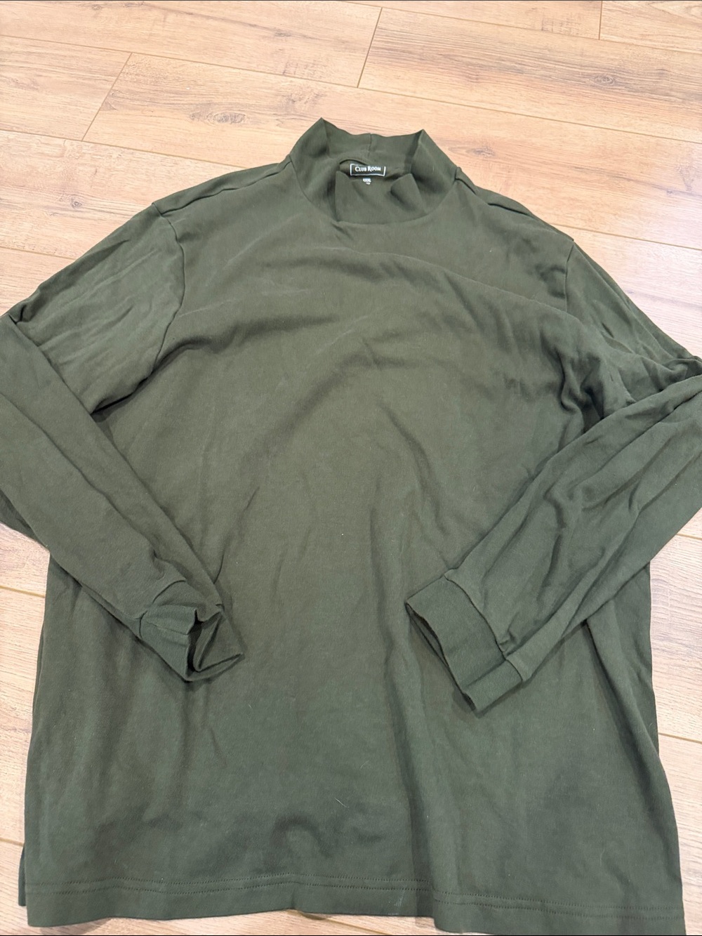 Club Room Olive Green Mock Neck Long Sleeve Top